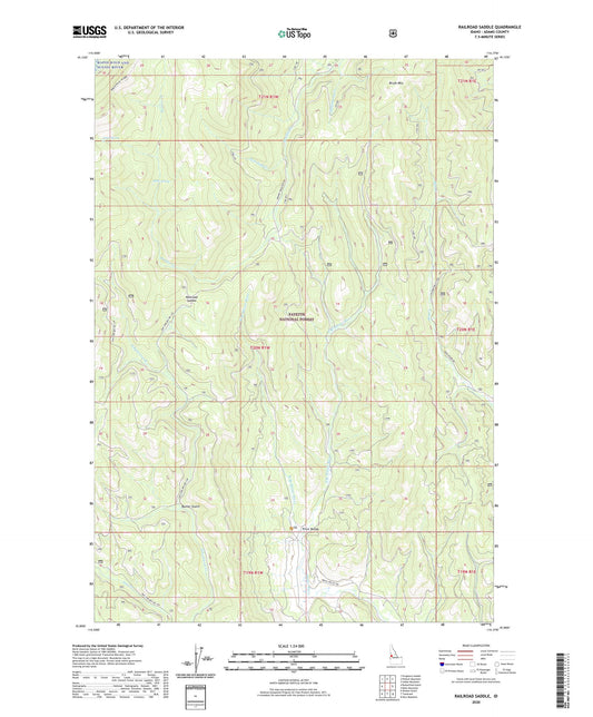 Railroad Saddle Idaho US Topo Map Image
