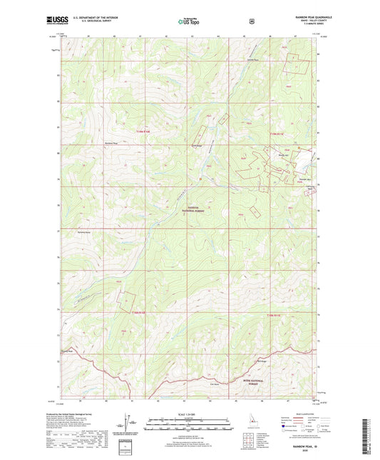 Rainbow Peak Idaho US Topo Map Image