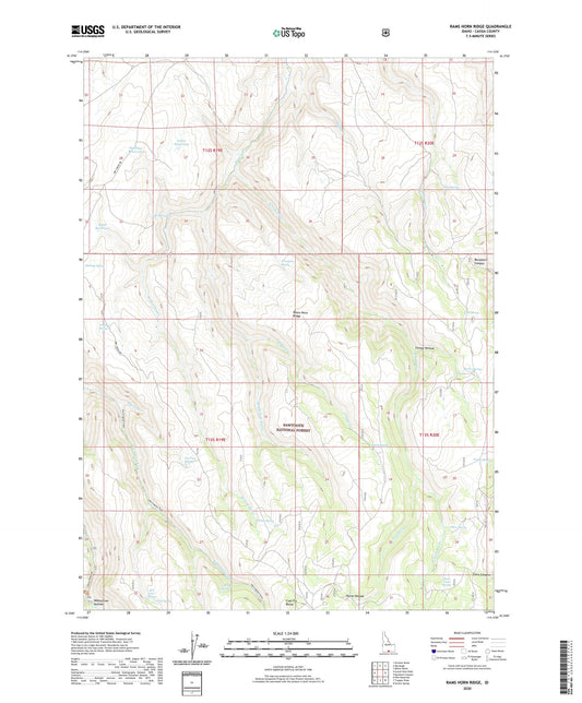 Rams Horn Ridge Idaho US Topo Map Image