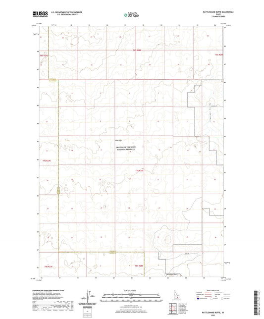 Rattlesnake Butte Idaho US Topo Map Image