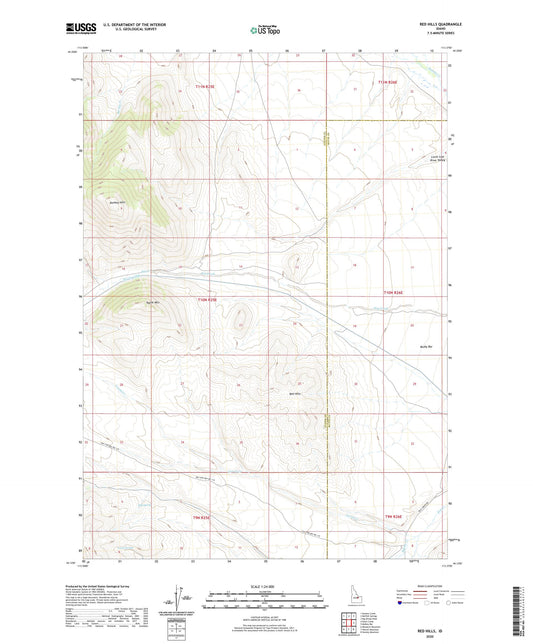 Red Hills Idaho US Topo Map Image