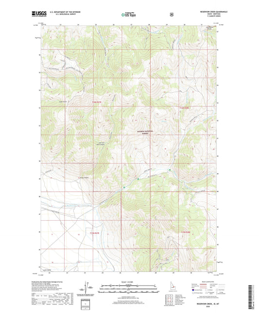 Reservoir Creek Idaho US Topo Map Image