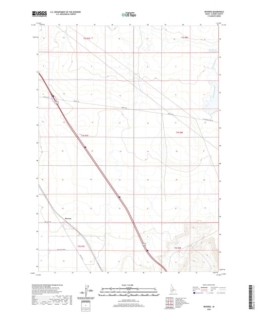 Reverse Idaho US Topo Map Image