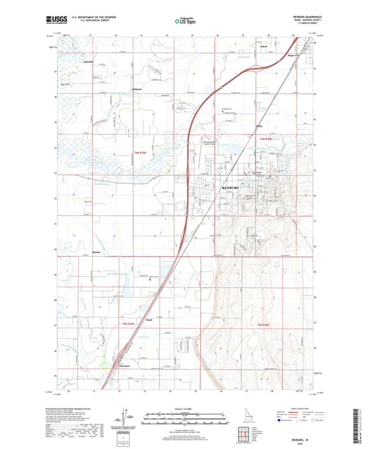 Rexburg Idaho US Topo Map Image
