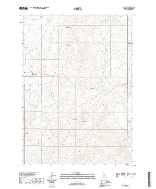 Reynolds Idaho US Topo Map Image