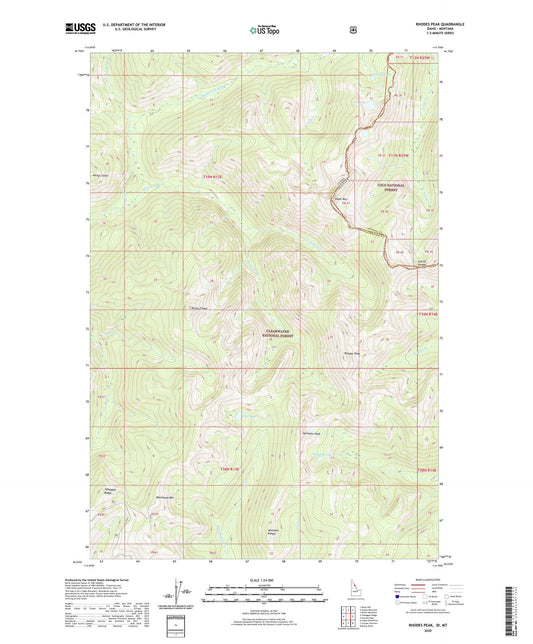 Rhodes Peak Idaho US Topo Map Image