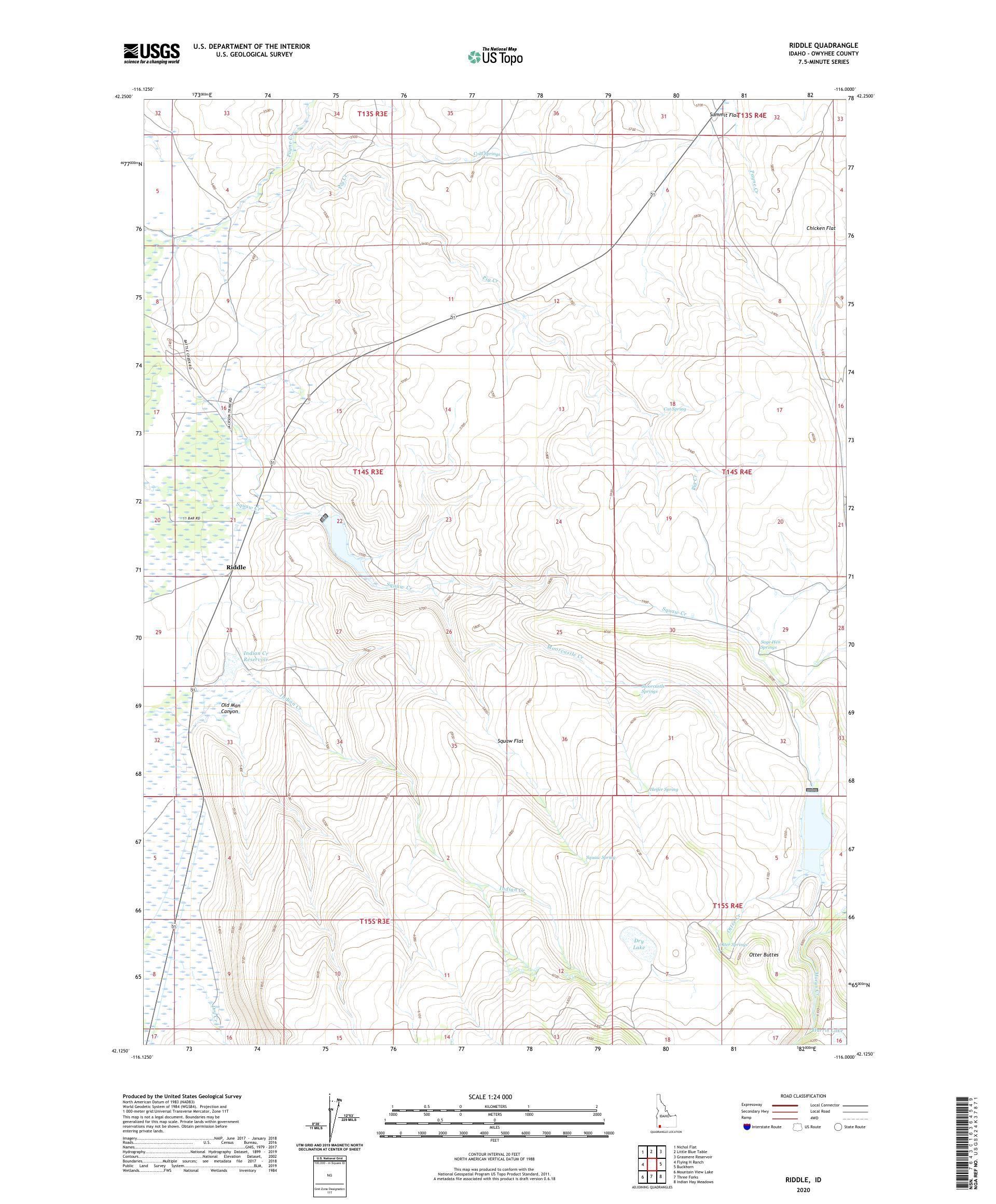 Riddle Idaho US Topo Map – MyTopo Map Store