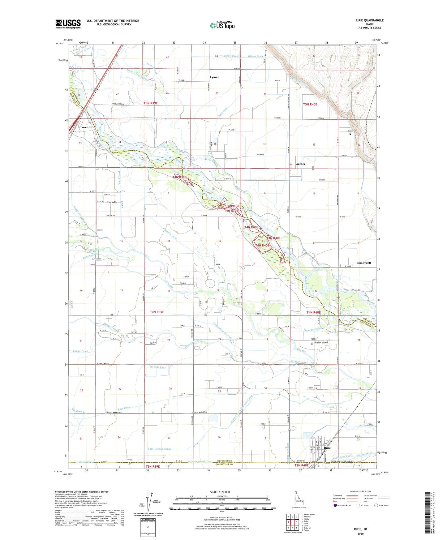 Ririe Idaho US Topo Map Image