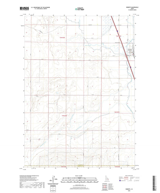 Roberts Idaho US Topo Map Image