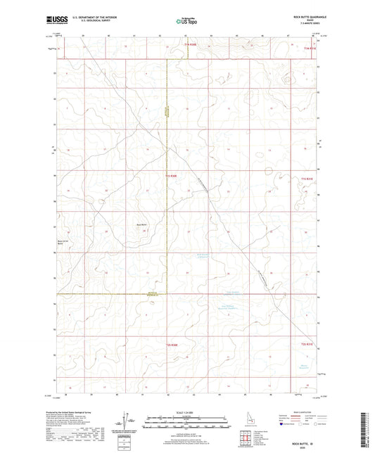 Rock Butte Idaho US Topo Map Image