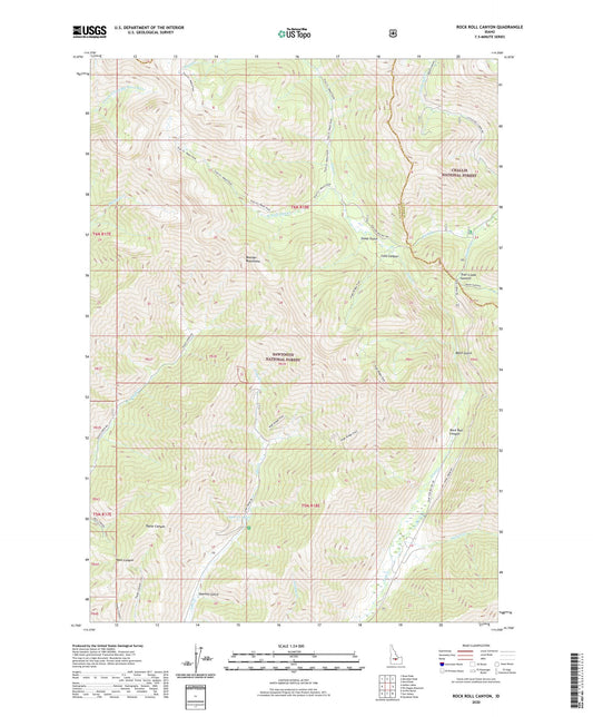 Rock Roll Canyon Idaho US Topo Map Image