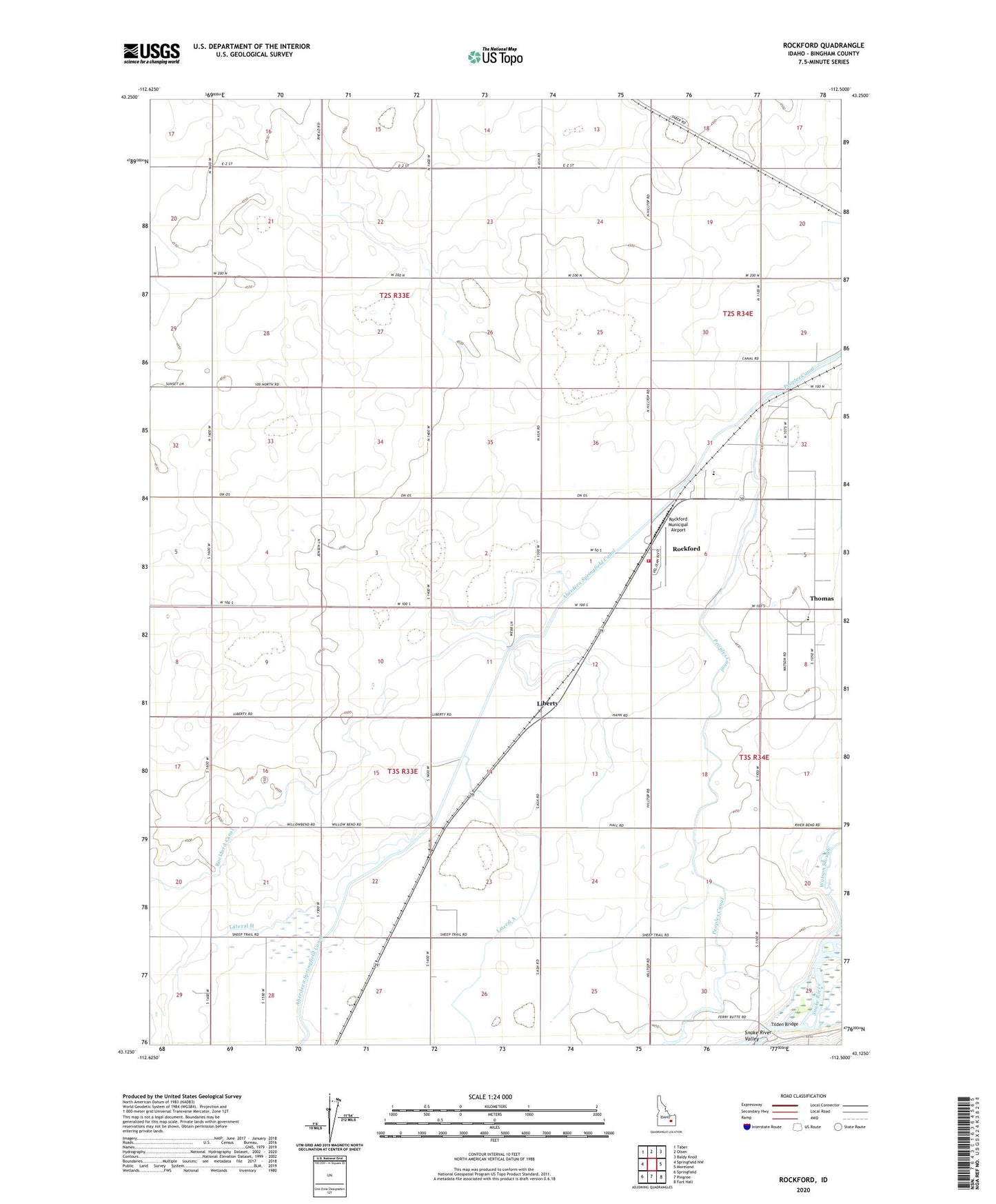 Rockford Idaho US Topo Map Image