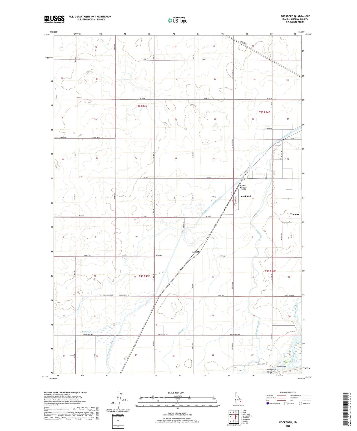 Rockford Idaho US Topo Map Image