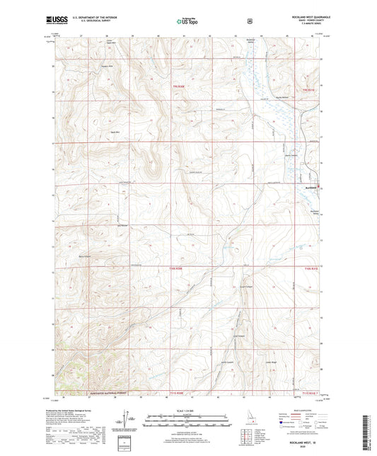 Rockland West Idaho US Topo Map Image