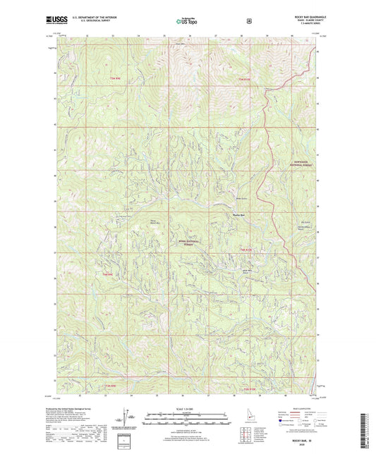 Rocky Bar Idaho US Topo Map Image
