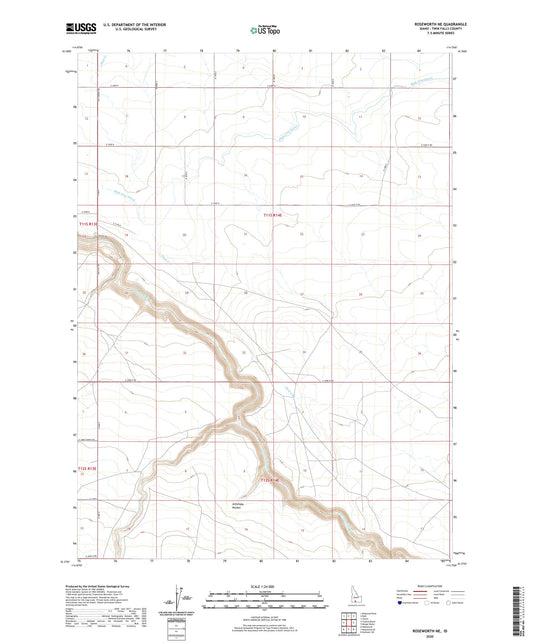 Roseworth NE Idaho US Topo Map Image