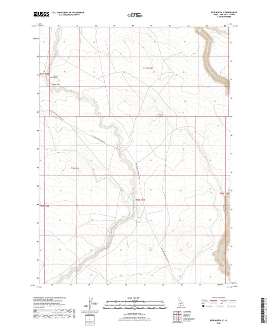 Roseworth SE Idaho US Topo Map Image