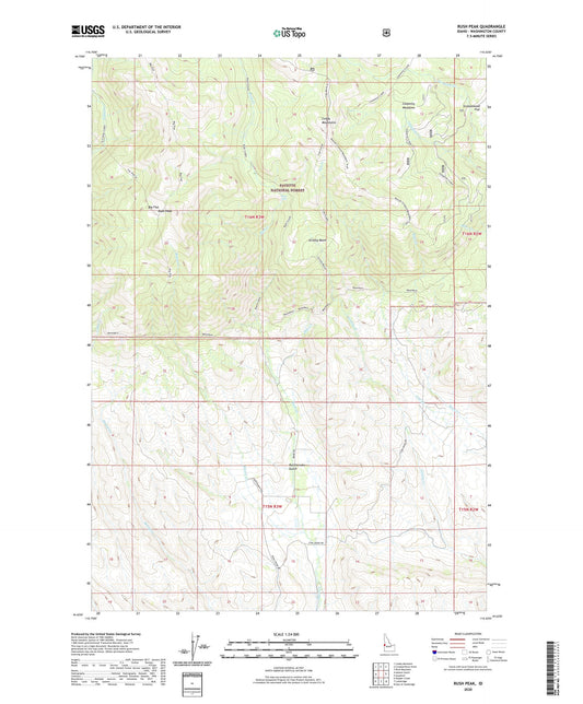 Rush Peak Idaho US Topo Map Image