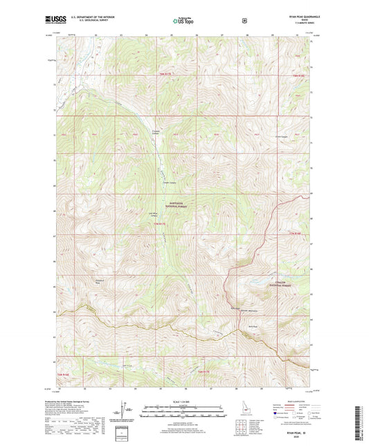 Ryan Peak Idaho US Topo Map Image