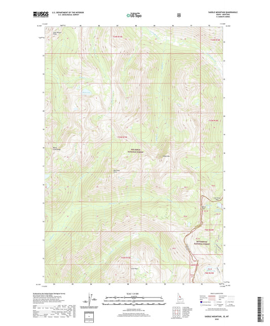 Saddle Mountain Idaho US Topo Map Image