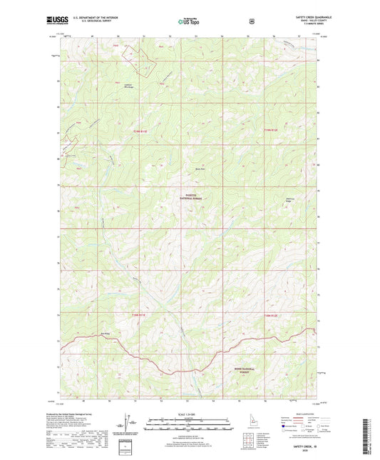 Safety Creek Idaho US Topo Map Image