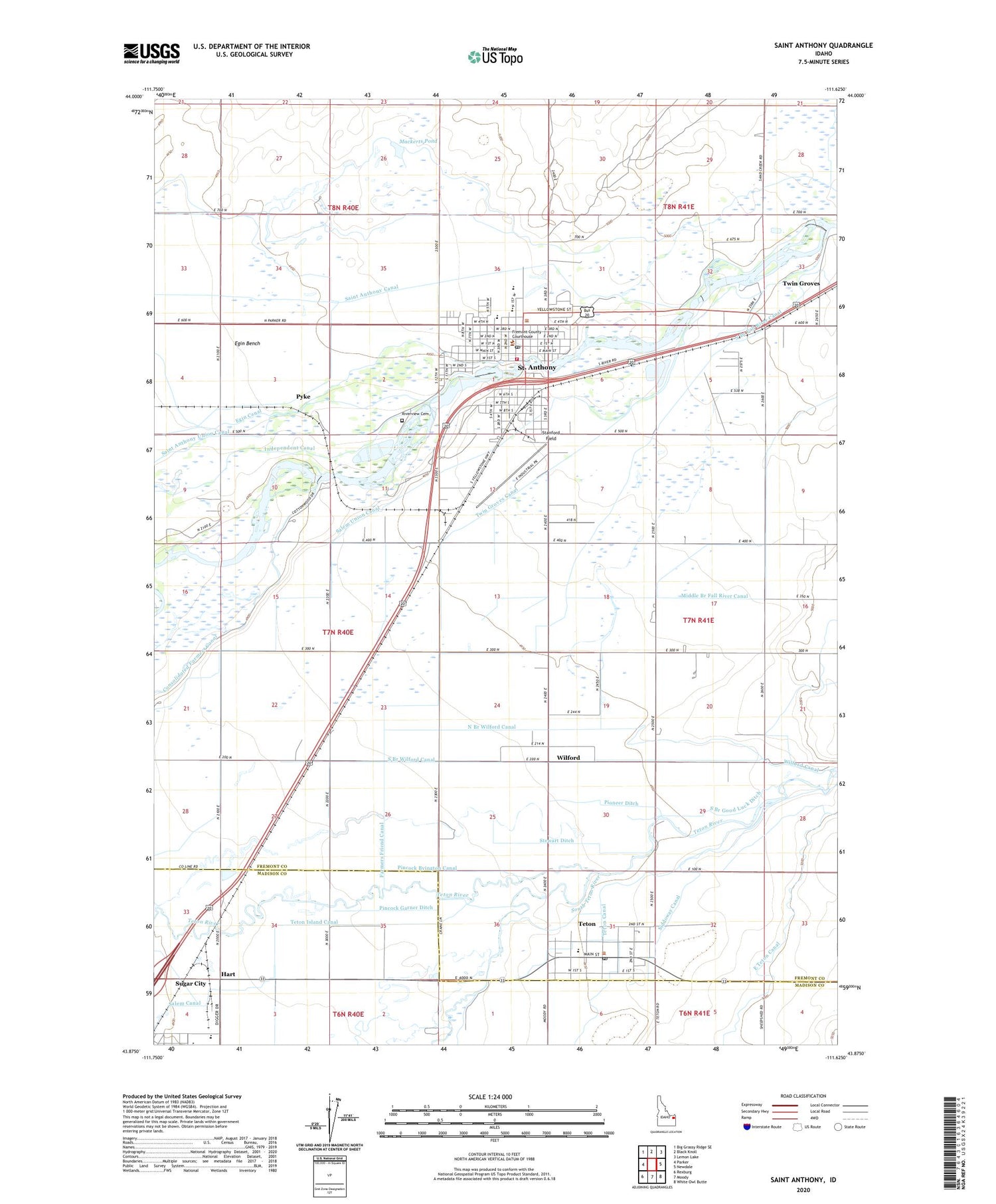 Saint Anthony Idaho US Topo Map Image