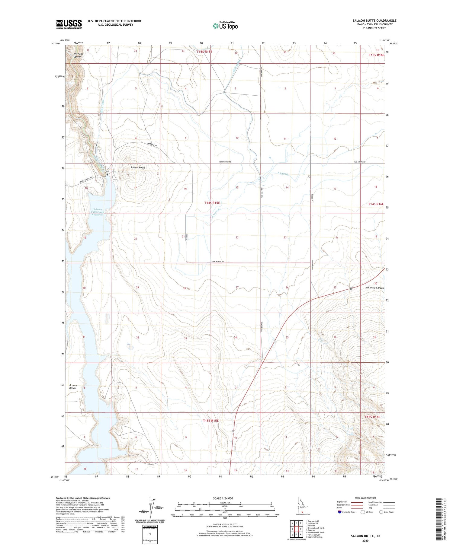 Salmon Butte Idaho US Topo Map Image