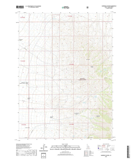 Sandrock Canyon Idaho US Topo Map Image