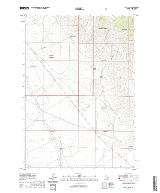 Scott Butte Idaho US Topo Map Image