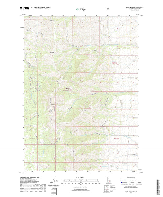 Scout Mountain Idaho US Topo Map Image