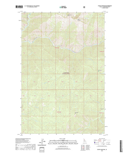 Scurvy Mountain Idaho US Topo Map Image