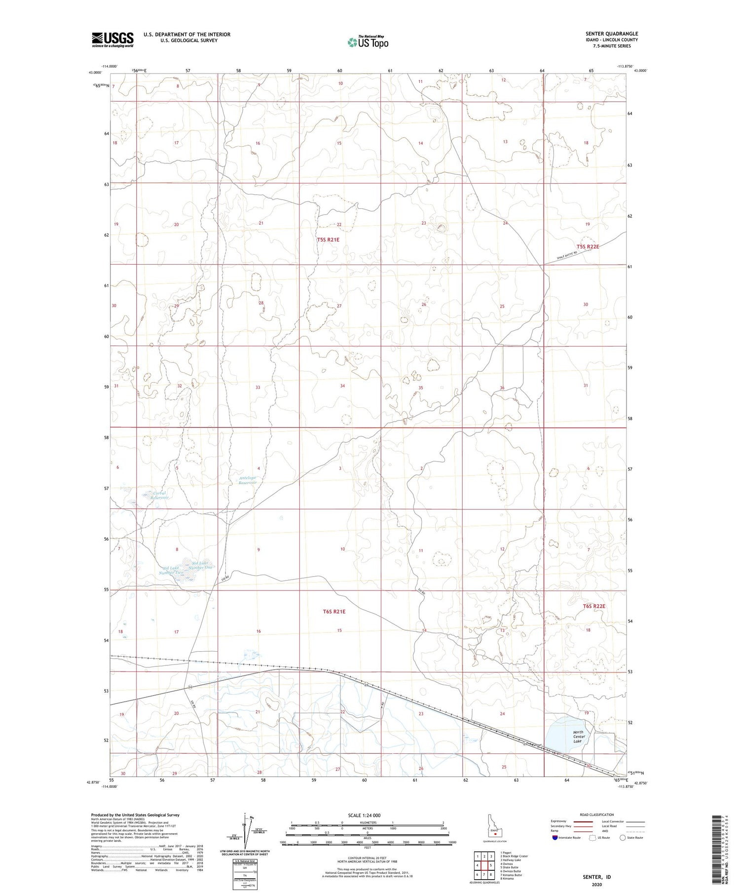 Senter Idaho US Topo Map Image