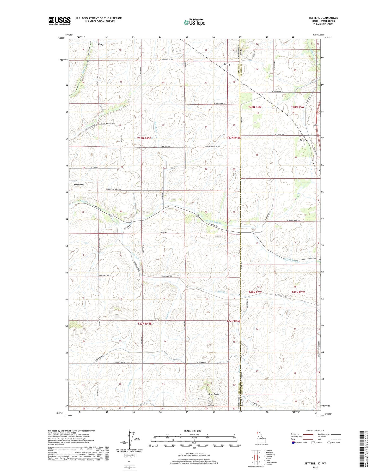 Setters Idaho US Topo Map Image