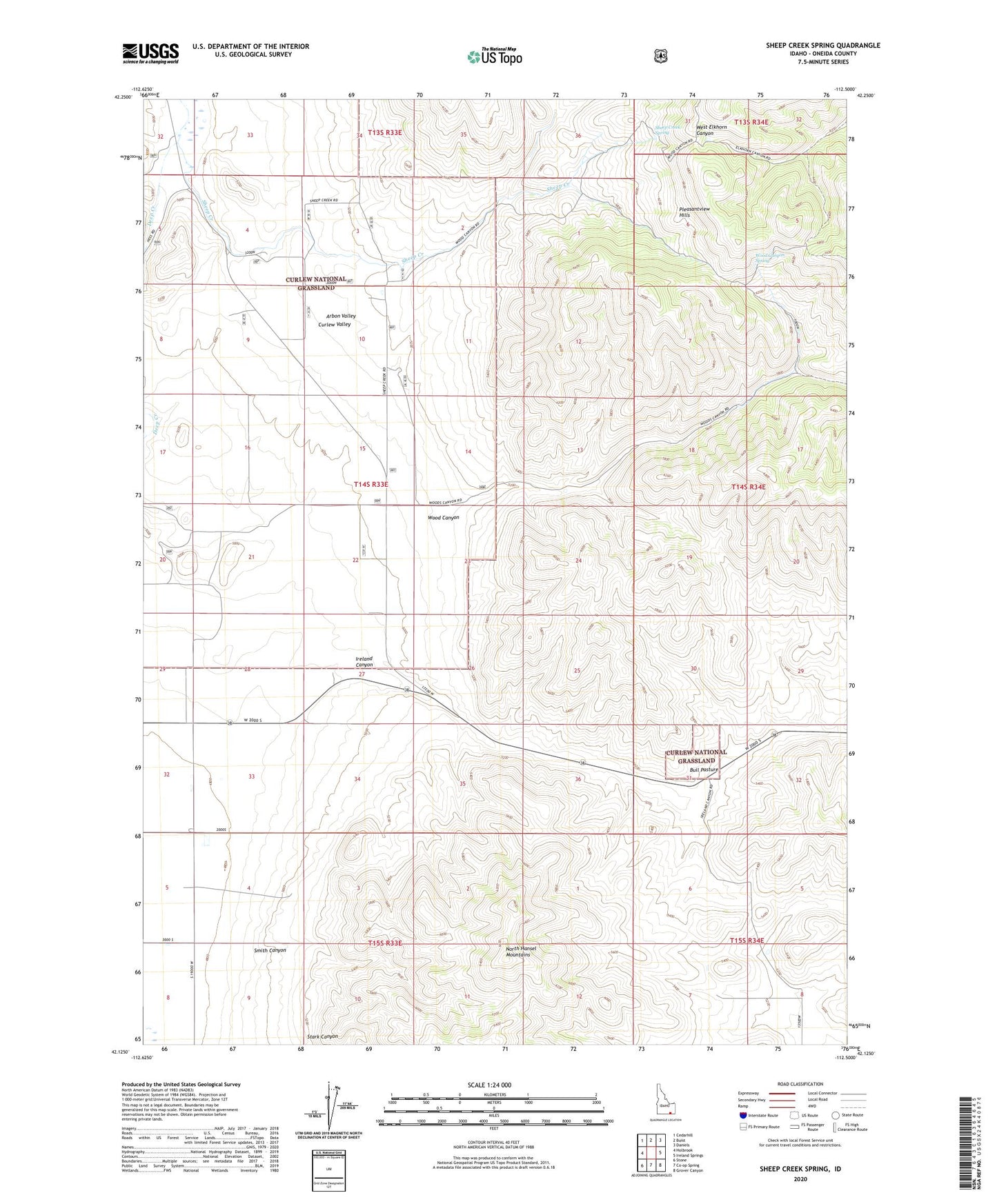 Sheep Creek Spring Idaho US Topo Map Image