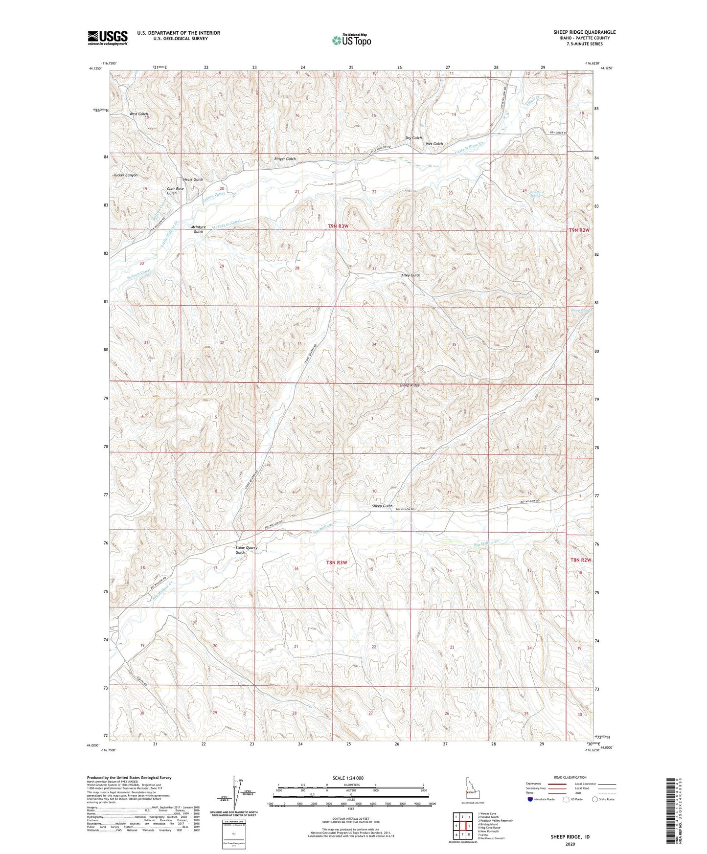 Sheep Ridge Idaho US Topo Map Image