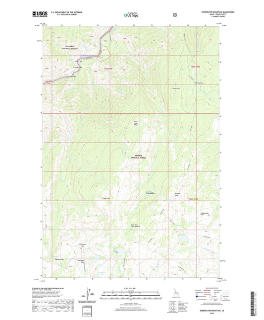 Sheepeater Mountain Idaho US Topo Map Image