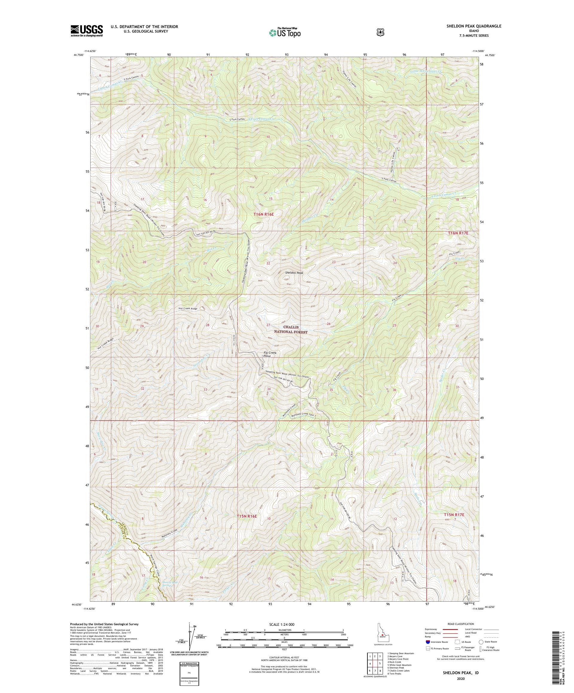 Sheldon Peak Idaho US Topo Map – MyTopo Map Store