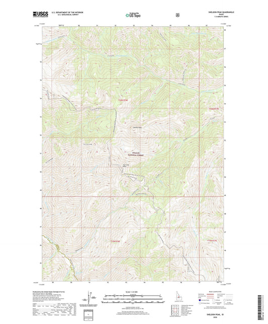 Sheldon Peak Idaho US Topo Map Image