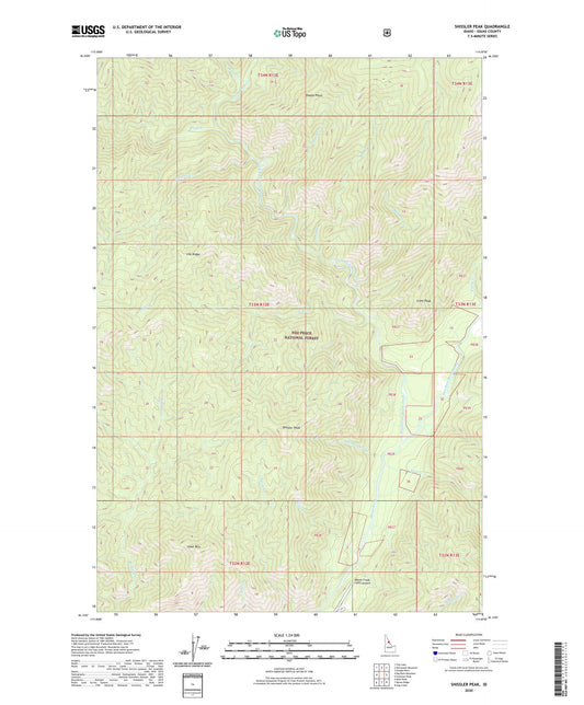 Shissler Peak Idaho US Topo Map Image