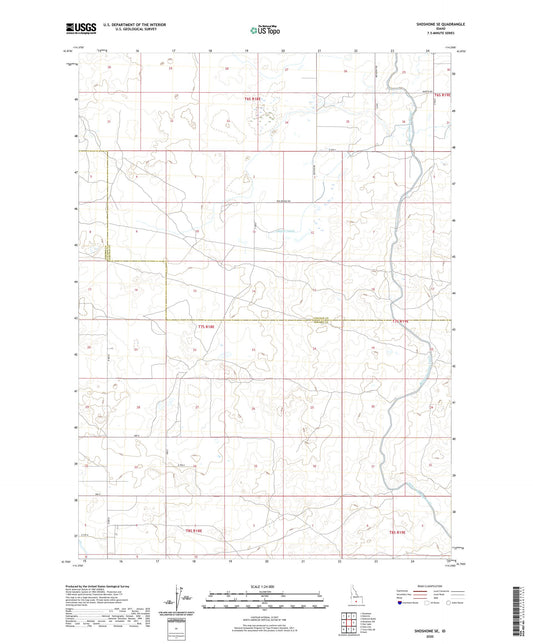 Shoshone SE Idaho US Topo Map Image
