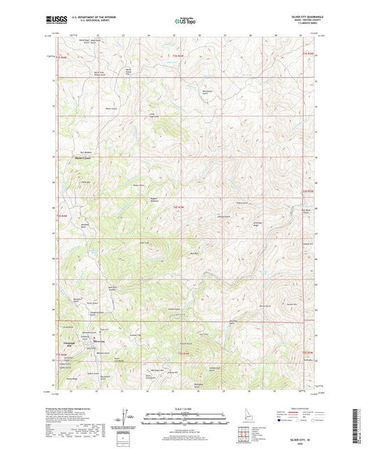 Silver City Idaho US Topo Map Image