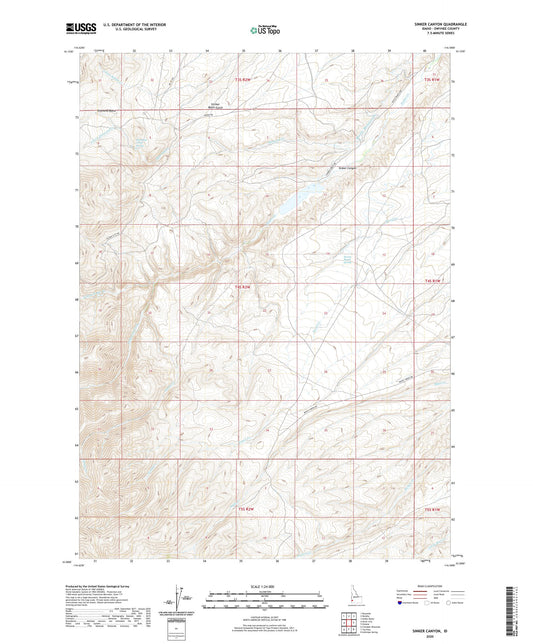 Sinker Canyon Idaho US Topo Map Image