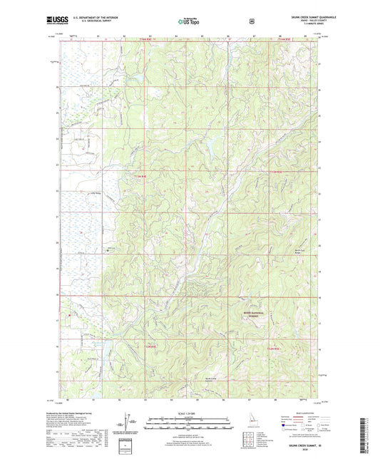 Skunk Creek Summit Idaho US Topo Map Image
