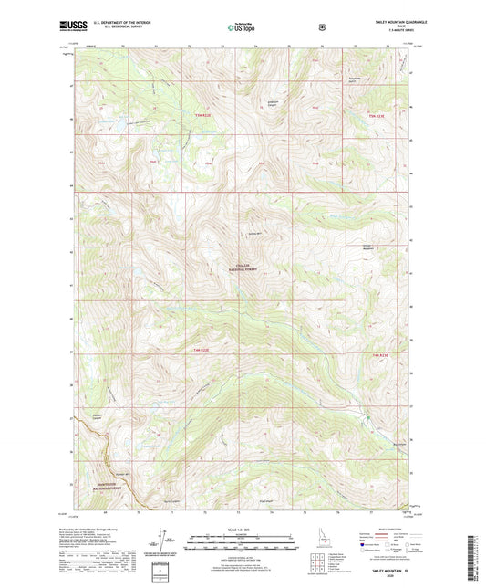 Smiley Mountain Idaho US Topo Map Image