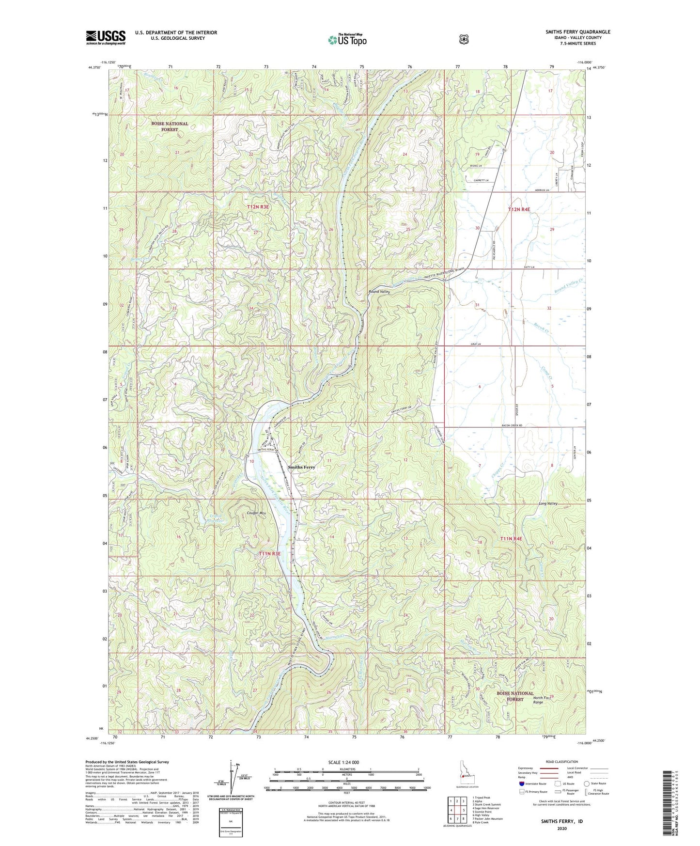 Smiths Ferry Idaho US Topo Map Image