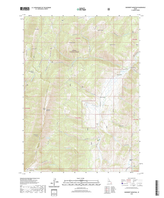 Snowdrift Mountain Idaho US Topo Map Image