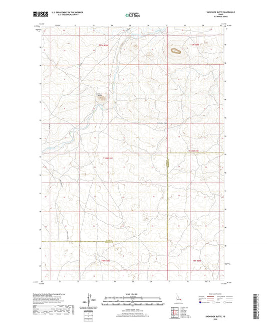 Snowshoe Butte Idaho US Topo Map Image