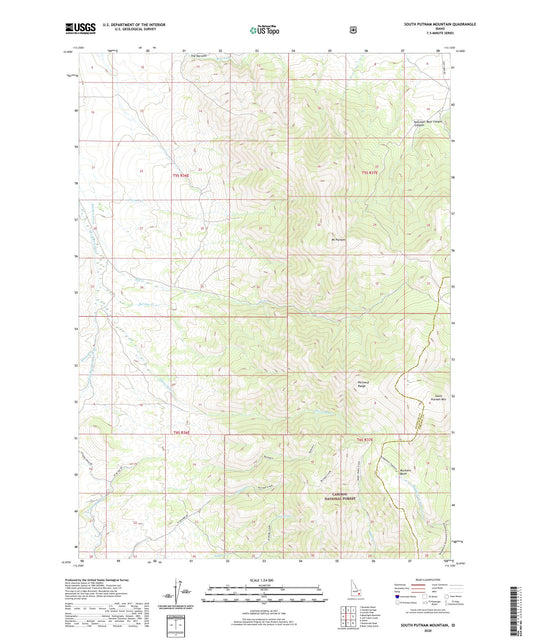 South Putnam Mountain Idaho US Topo Map Image