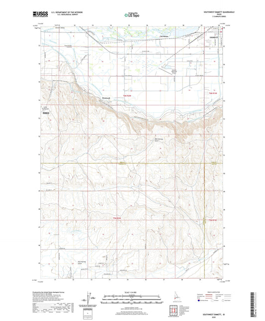 Southwest Emmett Idaho US Topo Map Image