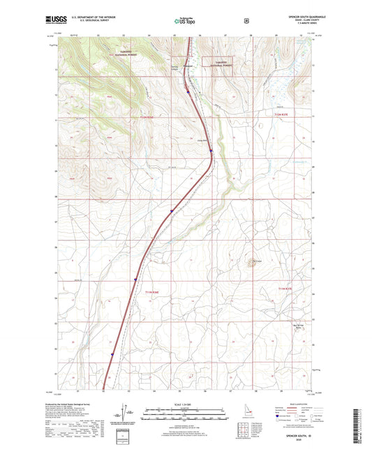 Spencer South Idaho US Topo Map Image